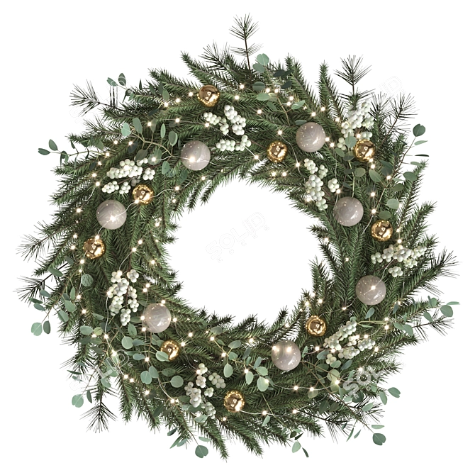 Festive Wreath for Holidays 3D model image 1