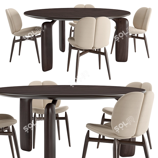 Sleek Roche Bobois Dining Set 3D model image 1