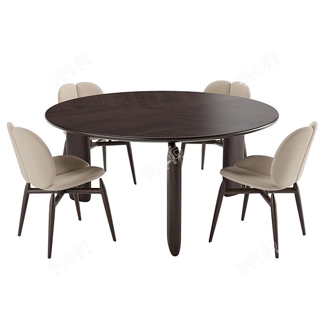 Sleek Roche Bobois Dining Set 3D model image 3