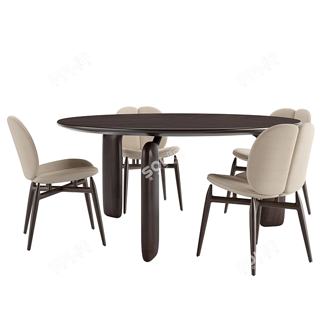 Sleek Roche Bobois Dining Set 3D model image 4