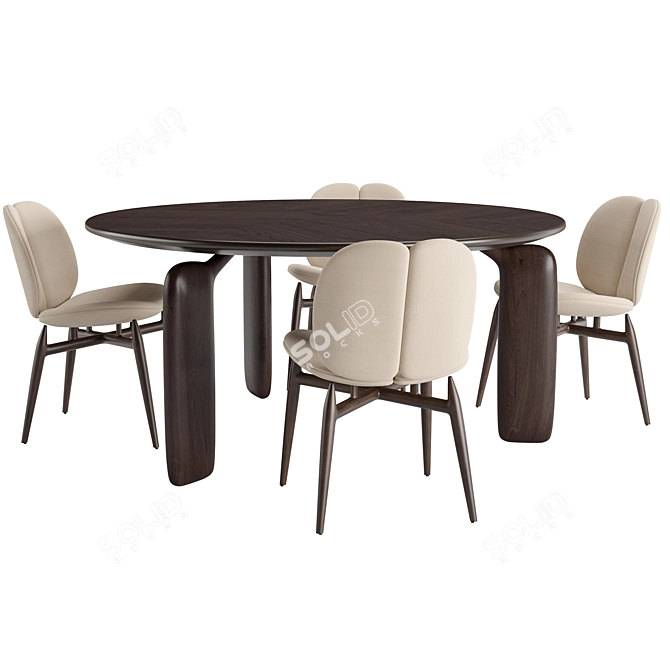 Sleek Roche Bobois Dining Set 3D model image 5