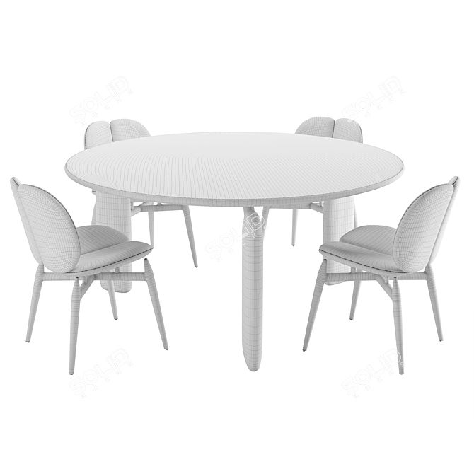 Sleek Roche Bobois Dining Set 3D model image 7