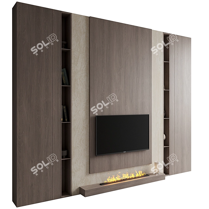 Custom TV Wall Unit: X-Form 3D model image 1