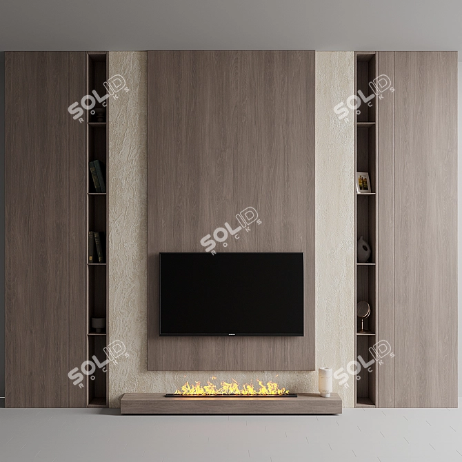 Custom TV Wall Unit: X-Form 3D model image 2