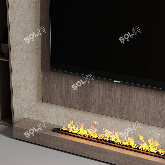 Custom TV Wall Unit: X-Form 3D model image 3