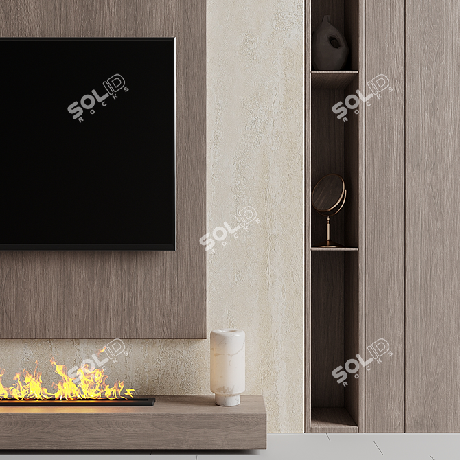 Custom TV Wall Unit: X-Form 3D model image 4