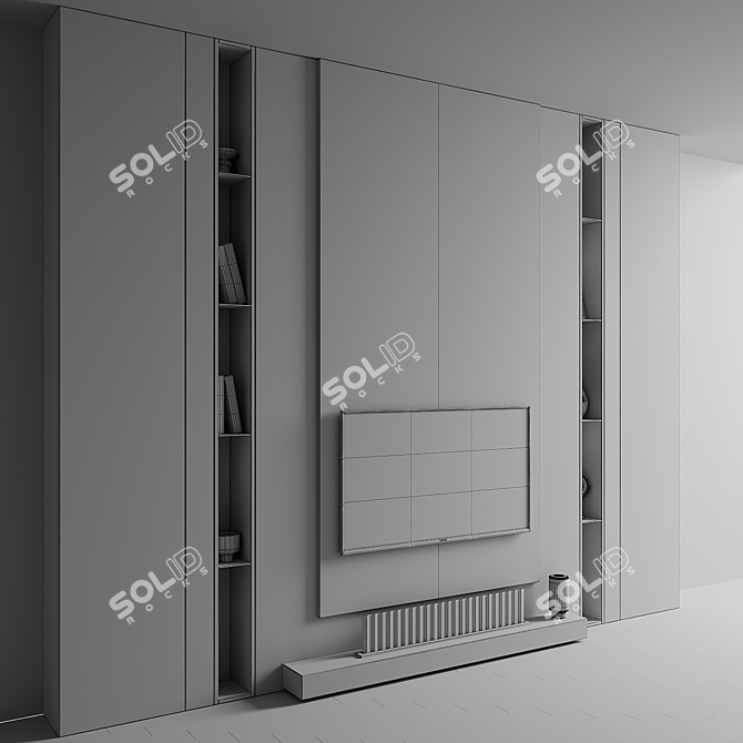 Custom TV Wall Unit: X-Form 3D model image 5