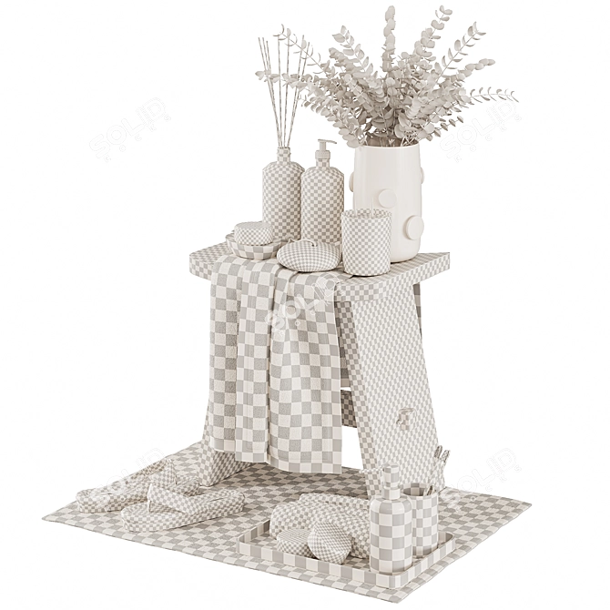 Bathroom Decor Set with Essentials 3D model image 5