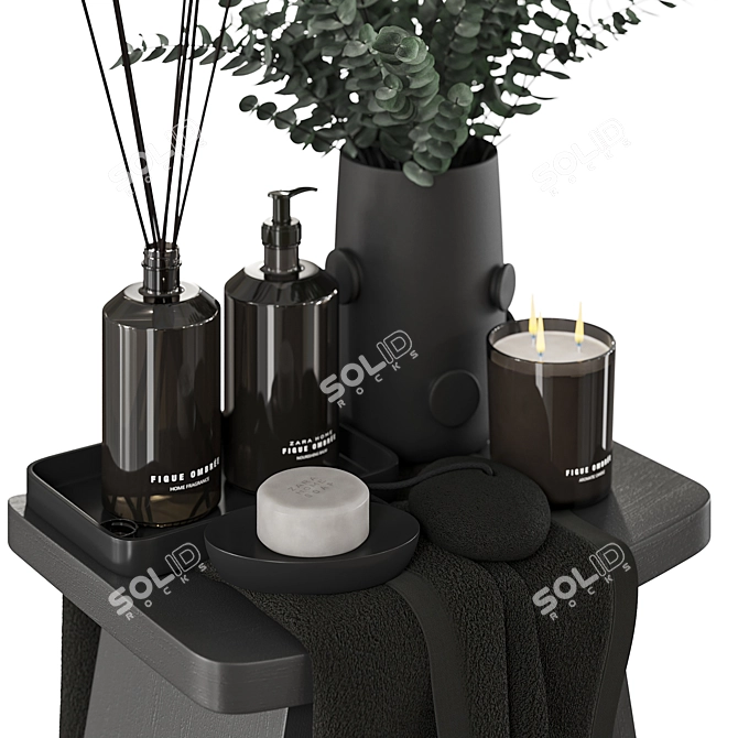 Bathroom Decor Set with Essentials 3D model image 7