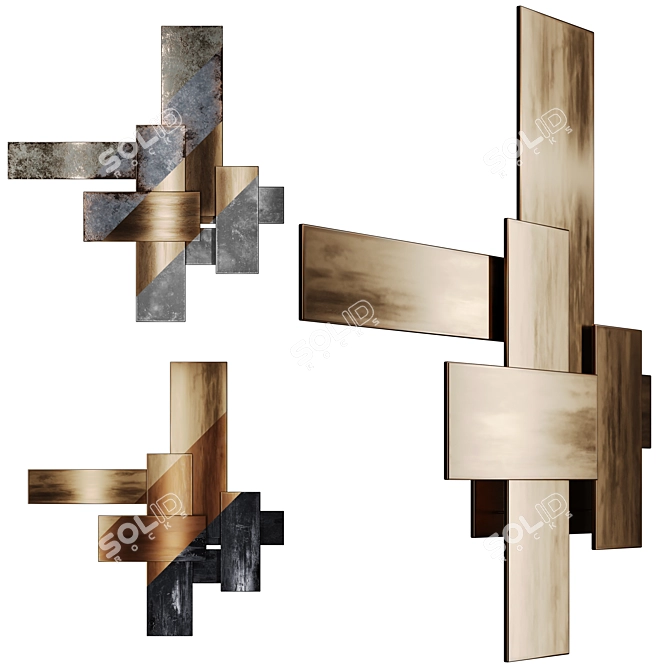 Modern Metal Wall Sculpture Metal название: Anaktae Tymphe 01 3D model image 1