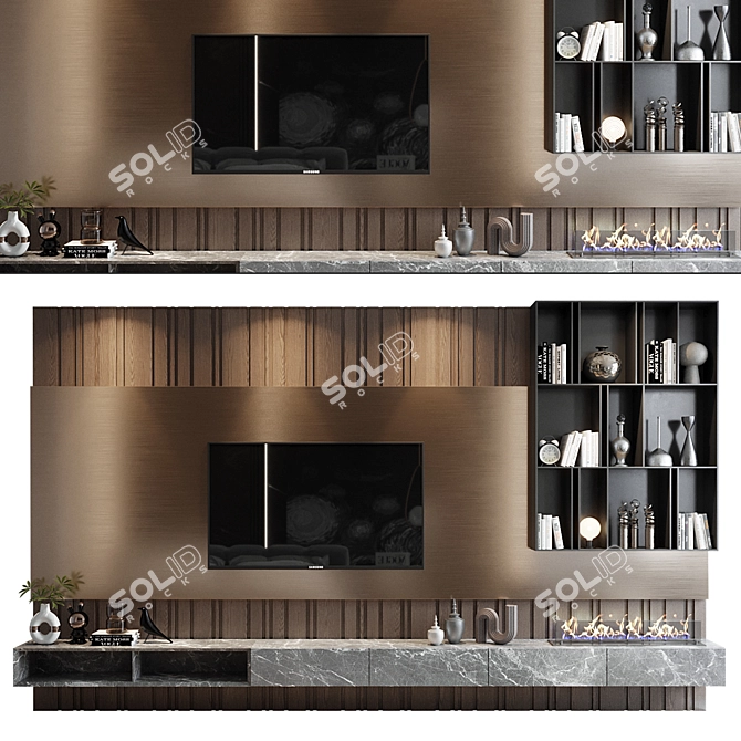 Title: Modern TV Shelf for Living Room 3D model image 1