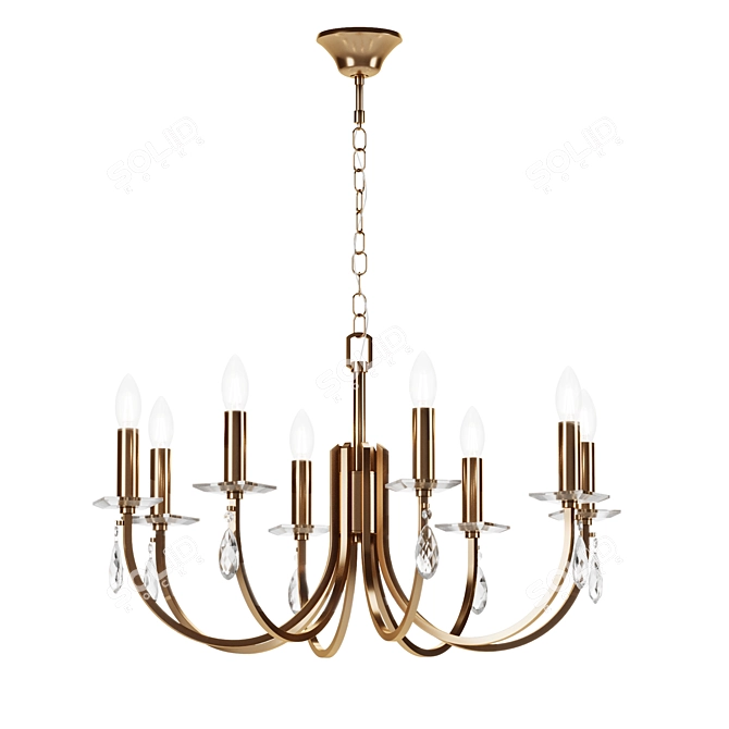 Freya Forte Brass Chandelier 3D model image 2