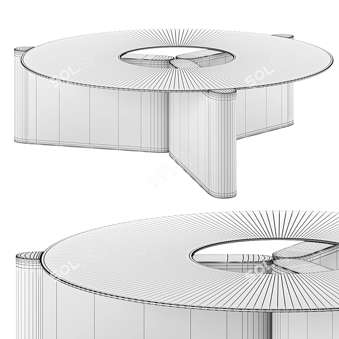 Modern Orb Coffee Table, 1200x1200mm 3D model image 2