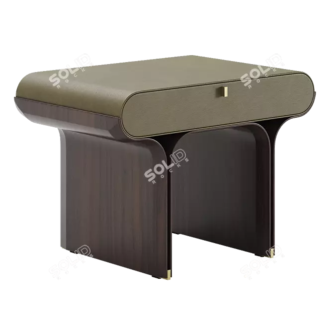 Modern Glass Nightstand Table 3D model image 1