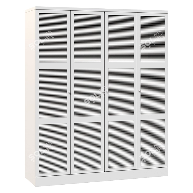 White Pine Wardrobe Mayor 205cm 3D model image 1