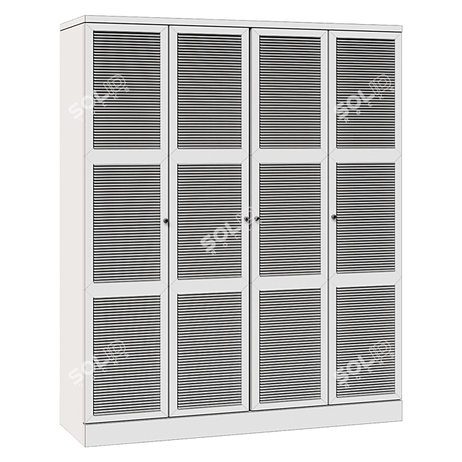 White Pine Wardrobe Mayor 205cm 3D model image 2