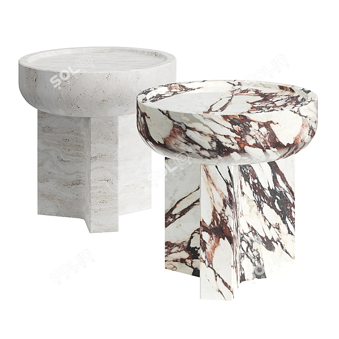 Calacatta Oro Marble Side Table 3D model image 1