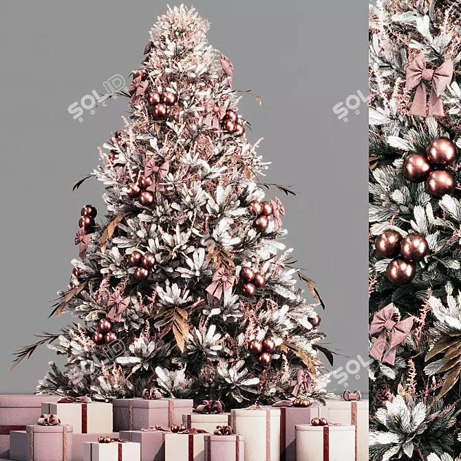 Festive Christmas Tree Decor Kit 3D model image 1