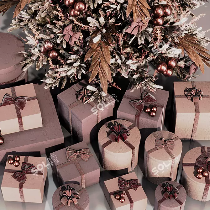 Festive Christmas Tree Decor Kit 3D model image 3