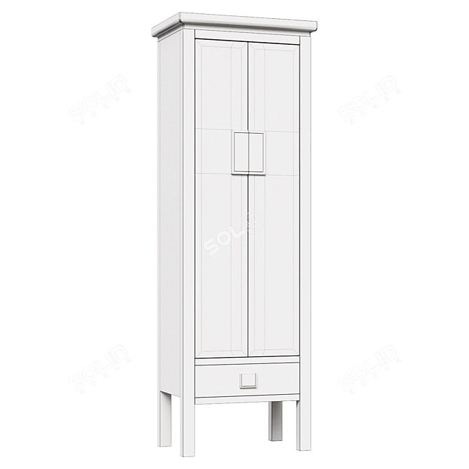 Natural Oak Ling Wardrobe 3D model image 1