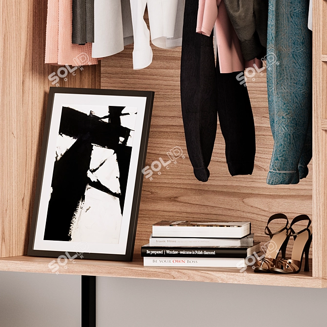 Clothing Store Wardrobe Rack 3D model image 4