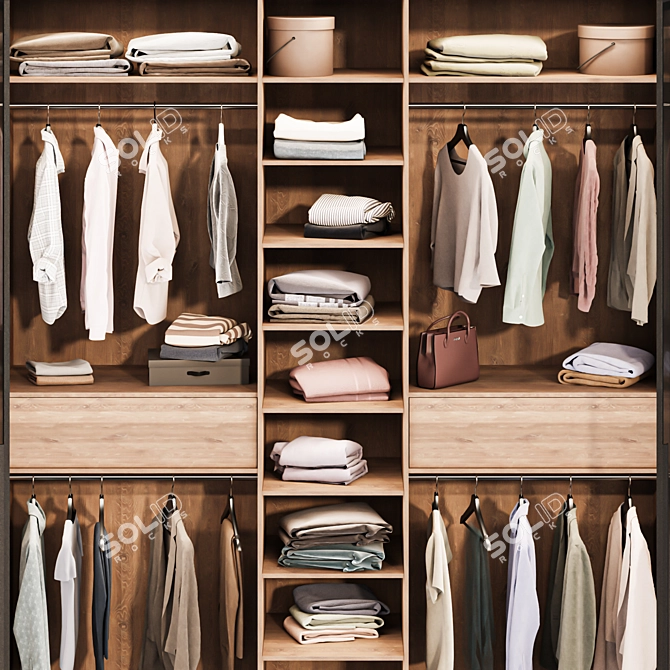 Modern Style Wardrobe with Decor 3D model image 7