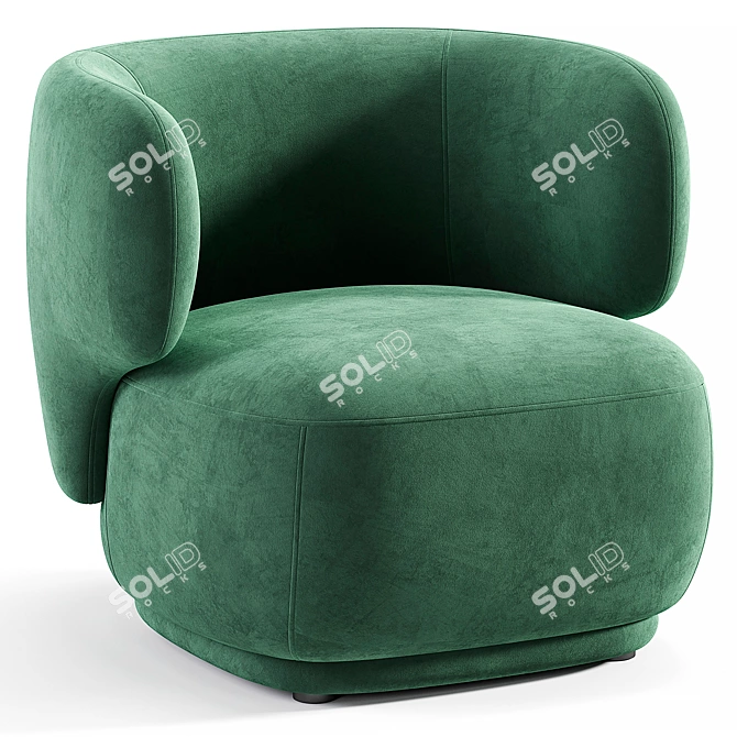 GIULIA Velvet Armchair Elegant Taupe 3D model image 3
