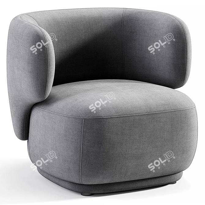 GIULIA Velvet Armchair Elegant Taupe 3D model image 5
