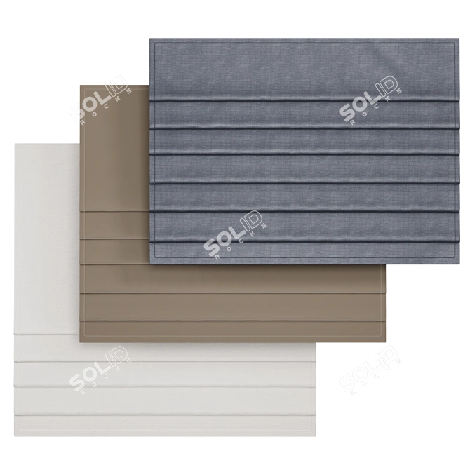 Luxury Roman Blinds, Thick Fabric 3D model image 4