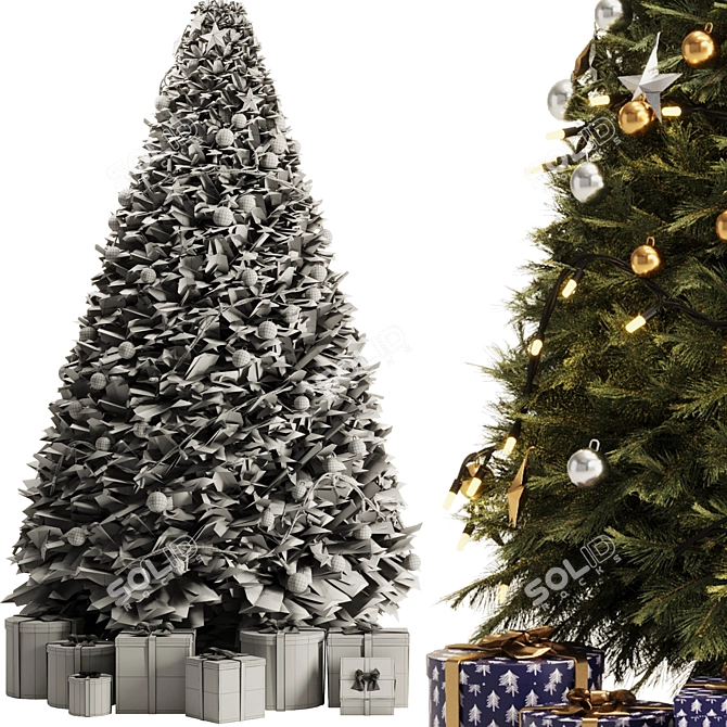 Holiday Cheer Christmas Tree Set1 3D model image 4
