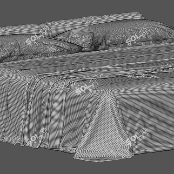 Luxe Gray Waffle Blanket Render 3D model image 3