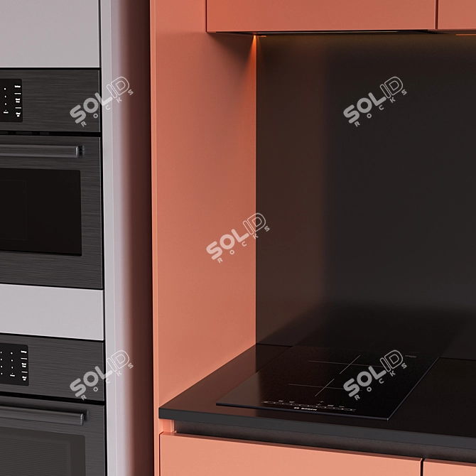 Streamlined Multimaterial Kitchen 3D model image 6