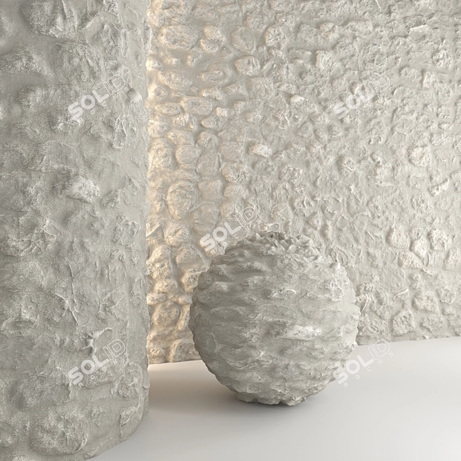 High-Quality Stone Wall Model 3D model image 2