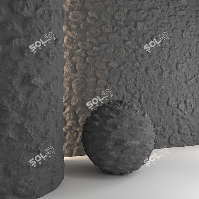 High-Quality Stone Wall Model 3D model image 4