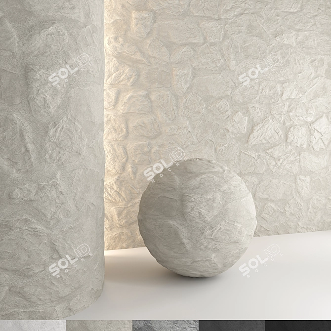 Stone Wall Textured 3D Model 3D model image 1