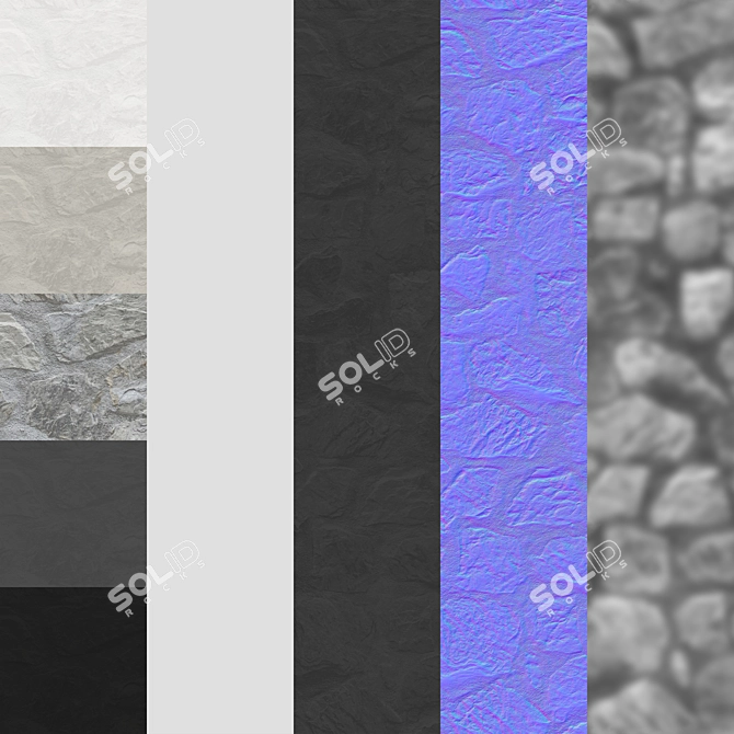 Stone Wall Textured 3D Model 3D model image 7