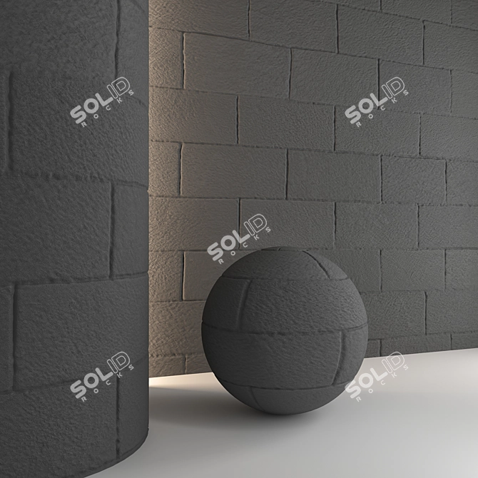 Stone Wall 3D Model Pack 3D model image 4