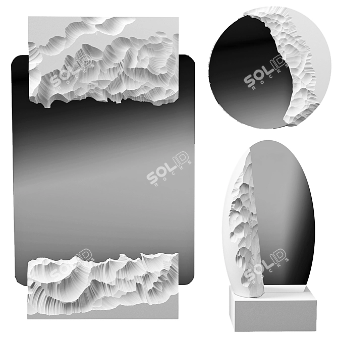 Gypsum Decor Mirror, Custom-made 3D model image 3