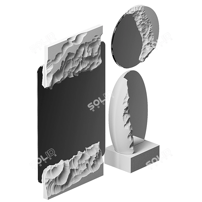 Gypsum Decor Mirror, Custom-made 3D model image 1