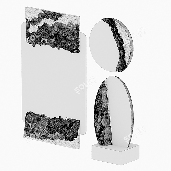 Gypsum Decor Mirror, Custom-made 3D model image 2