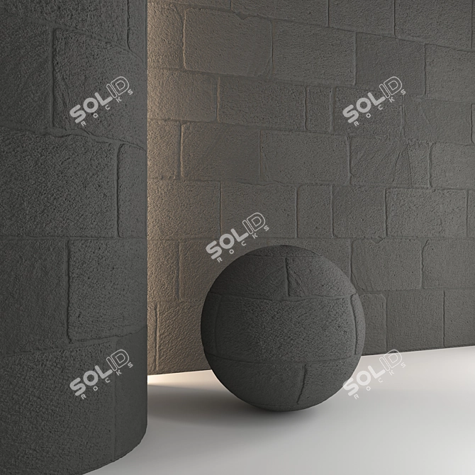 High-Quality Stone Wall Pack 3D model image 4