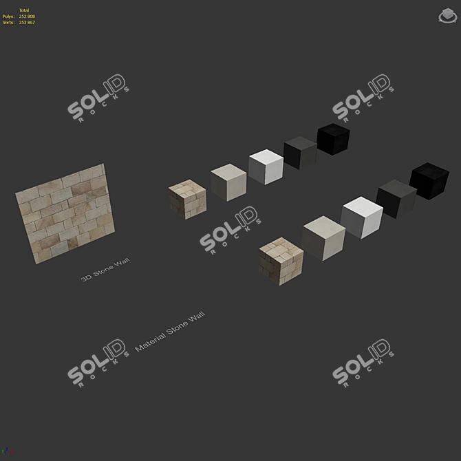 High-Quality Stone Wall Pack 3D model image 7