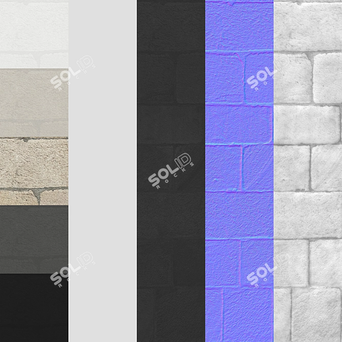 High-Quality Stone Wall Pack 3D model image 8