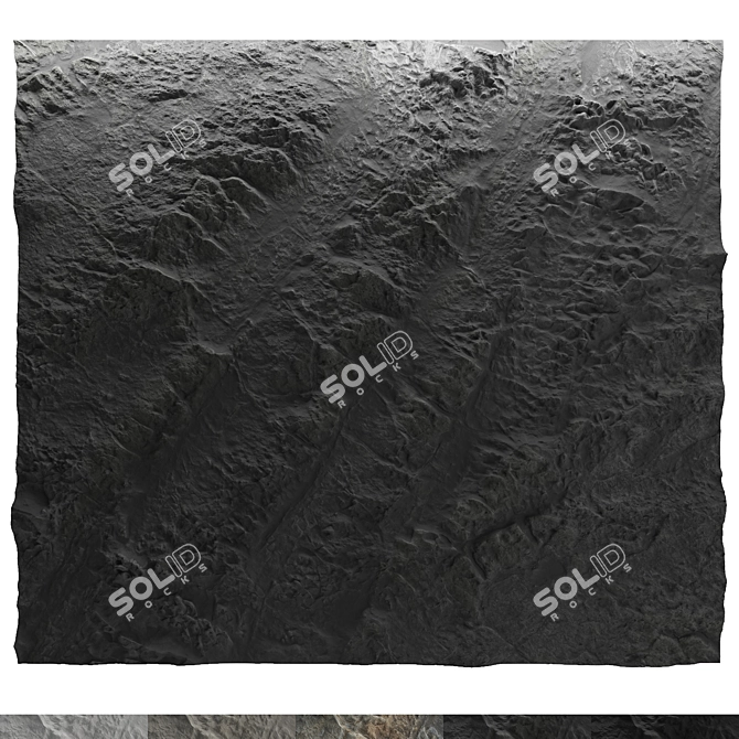 3D Stone Wall Material Model 3D model image 1