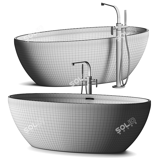 Flaminia App Pietraluce Bathtub | Freestanding 3D model image 4