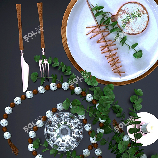 Festive Table Setting Assets 3D model image 21