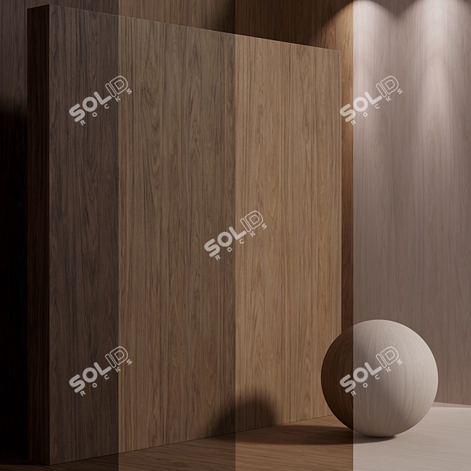 Walnut Seamless Wood Material Set 3D model image 1