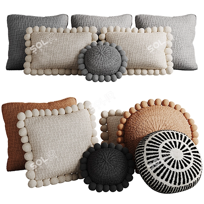 Finca Home Decorative Pillow Set 3D model image 1