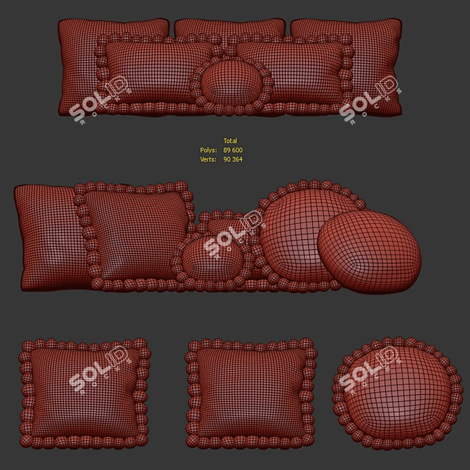 Finca Home Decorative Pillow Set 3D model image 4