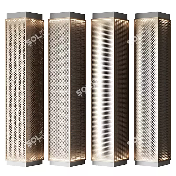 Perforated Metal Columns: Customizable Design 3D model image 1